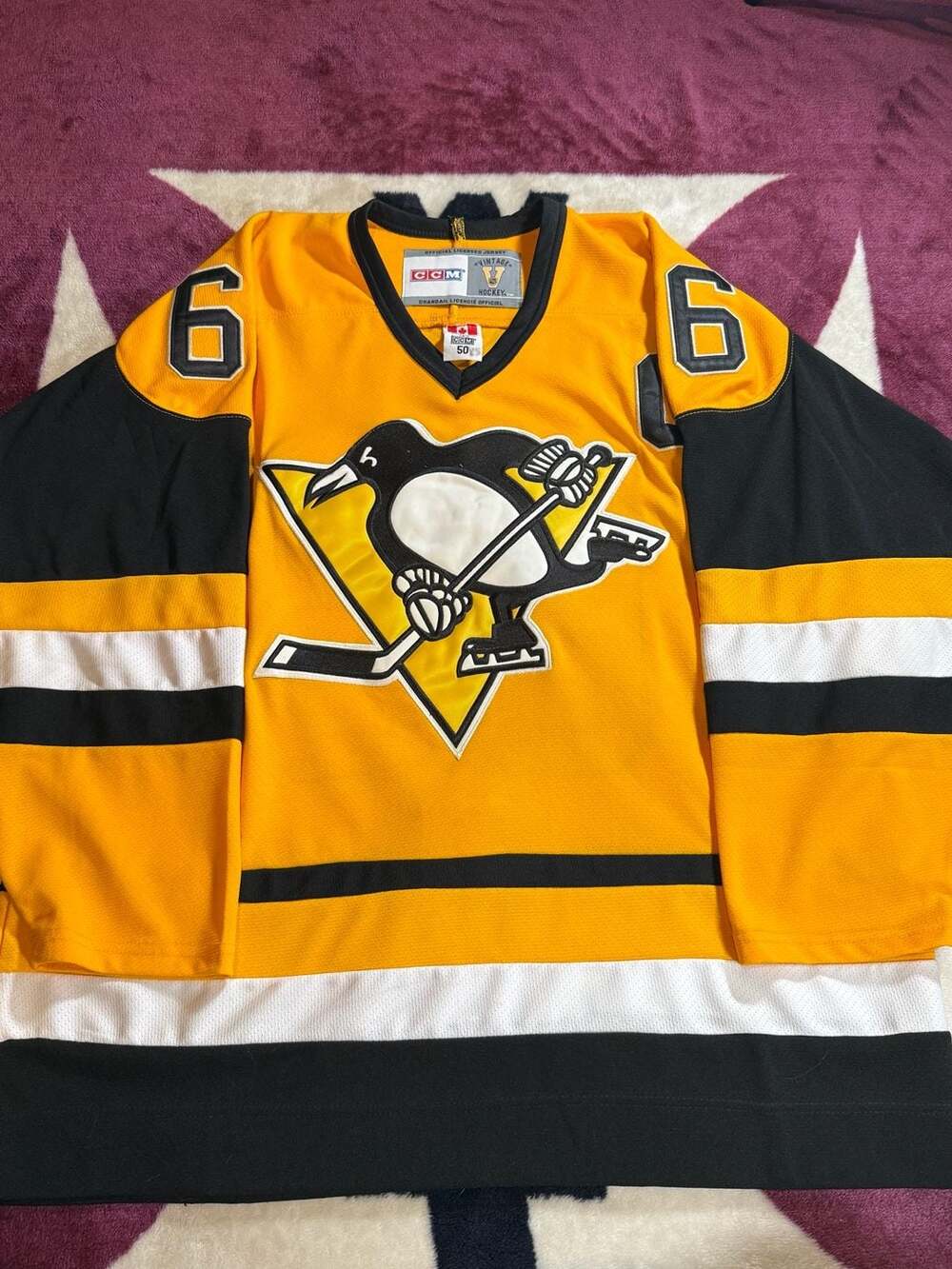CCM Pittsburgh Penguins #6 Lemieux Vintage Hockey Jersey